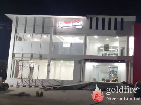Upland Mall Signage - Abuja. Produced and installed by Goldfire Nigeria Limited - No.1 Signage Company In Nigeria.