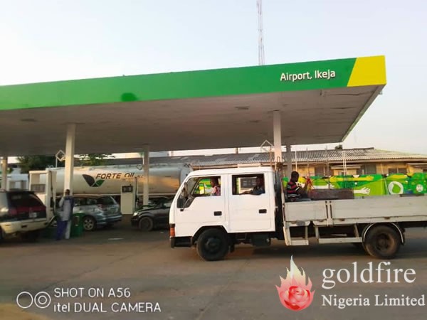 Branding & Signage: AP Filling Station Airport Road, Ikeja ,Lagos State by Goldfire Nigeria Limited.