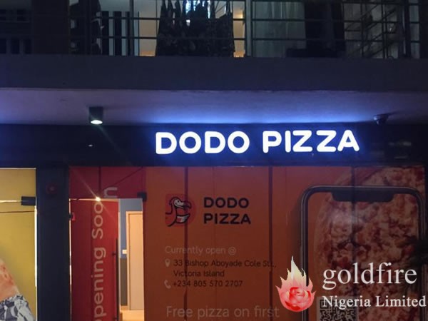 Signage: Dodo Pizza Admiralty way, Lekki, Lagos | Signage Company In Lekki Lagos Abuja
