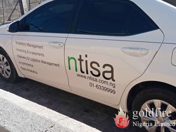 Car branding done for ntisa by Goldfire Nigeria Limited.