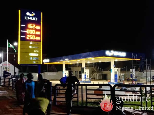 Branding of Enyo Filling Station - Refinery Road, Kaduna done by Goldfire Nigeria Limited.