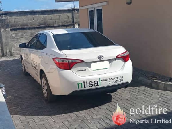 Car branding done for ntisa by Goldfire Nigeria Limited.