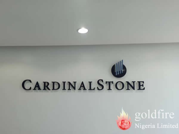 Pylon and internal signage for Cardinal Stone - Yaba produced and installed by Goldfire Nigeria Limited