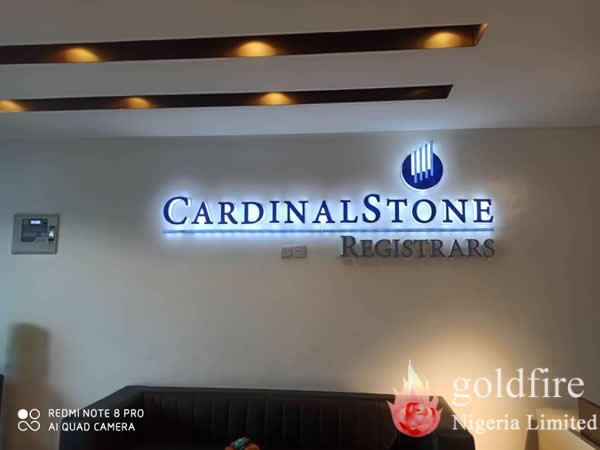 Pylon and internal signage for Cardinal Stone - Yaba produced and installed by Goldfire Nigeria Limited