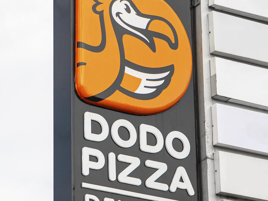Signage for Dodo Pizza Yaba produced by Goldfire Nigeria Limited | Signage company in Nigeria | Branding Company In Nigeria | Commercial Signs | Exterior Signs | Illuminated Signs | Wall Signs