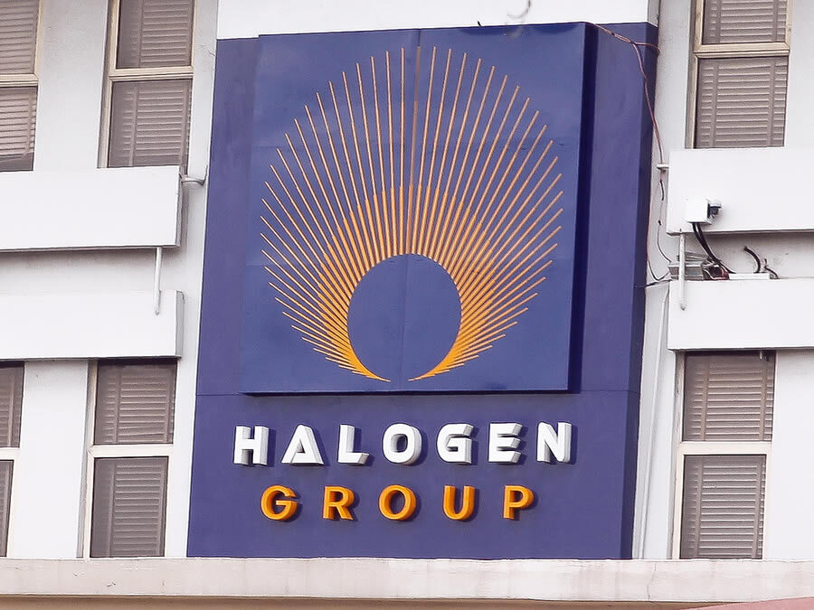 Signage for Halogen Group produced by Goldfire Nigeria Limited | Signage company in Nigeria | Branding Company In Nigeria | Commercial Signs | Exterior Signs | Illuminated Signs | Wall Signs | High Rise Building Signs