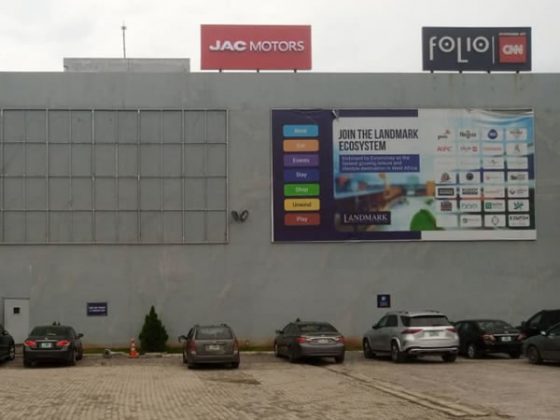 Illuminated signage for Folio by CNN & JAC Motors produced and installed by Goldfire Nigeria Limited - Signage Company In Nigeria | Branding Company In Lagos Abuja Nigeria