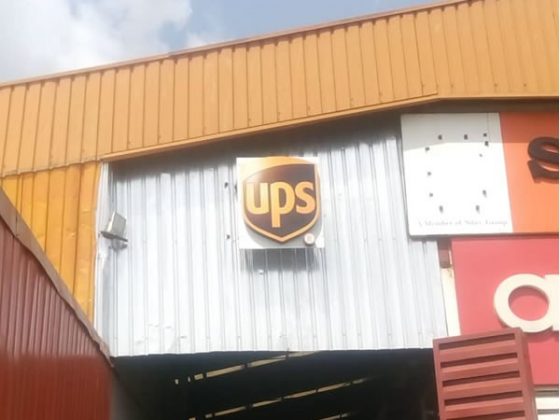 Wall signage and free-standing Pylon for UPS - Calabar produced and installed by Goldfire Nigeria Limited | Signage Company In Lagos Abuja Nigeria