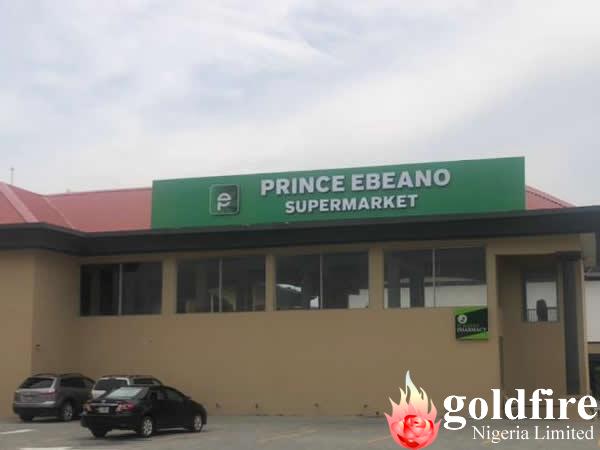 Illuminated Wall signage for Prince Ebeano - Agungi produced and installed by Goldfire Nigeria Limited
