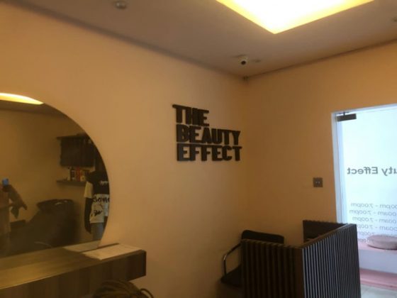 Interior wall signage for The Beauty Effect Studio - Lekki, Lagos