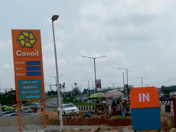 Branding of Conoil Station - Airport Road, Lagos completed by Goldfire Nigeria Limited.