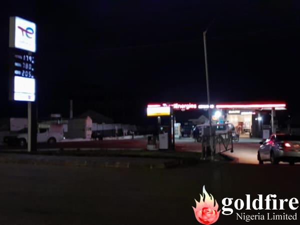 Rebranding of Total filling Station - Iseyin, Oyo State with approved signage elements by Goldfire Nigeria Limited.