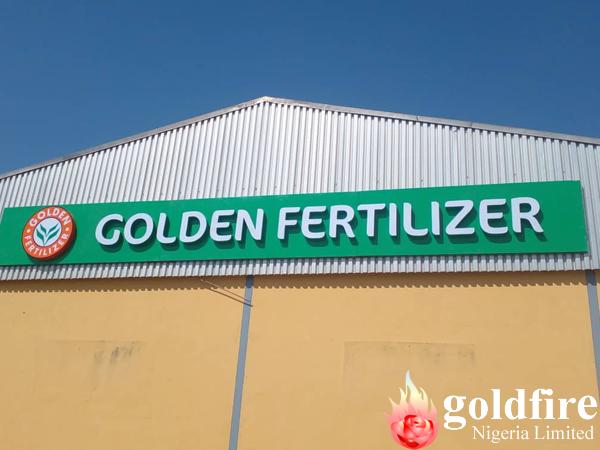 Signage: Flour mill of Nigeria PLC - Kaduna, Nigeria; produced by Goldfire Nigeria Limited.