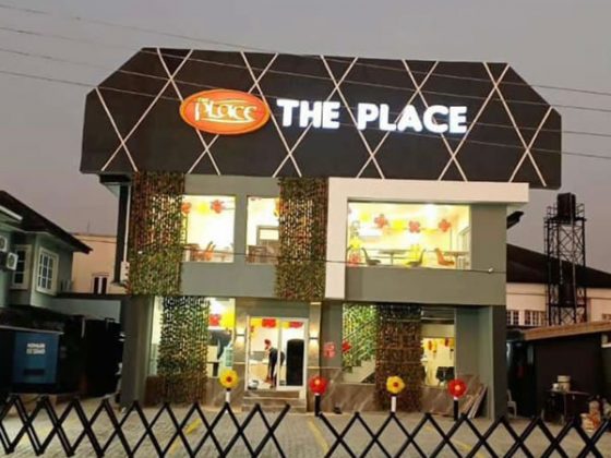 Signage for The Place - Freedom Way, Lekki produced and installed by Goldfire Nigeria Limited.