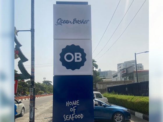 Signage for Ocean Basket Restaurant - Victoria Island, Lagos