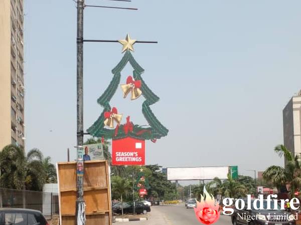 Non-Illuminated Christmas Tree signage produced by Goldfire Nigeria Limited for GTCO nationwide.