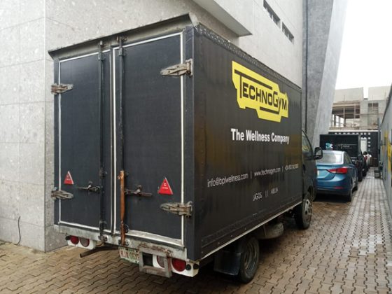 Car branding for Technogym - Lekki, Lagos produced and installed by Goldfire Nigeria Limited. Signage Company In Nigeria.